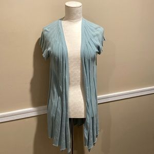 Anthropologie Beautiful sea foam green pleated long cardigan size xs